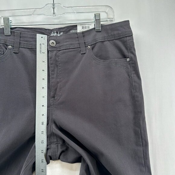 Style & Co Pants Women's 16S Highrise Tummy Control Straight Chino Carbon Gray - Picture 10 of 13